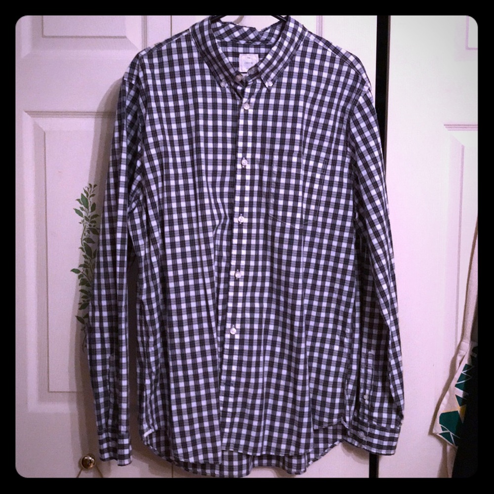 Plaid button-down oxford